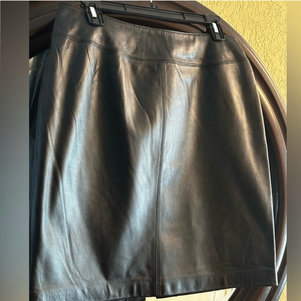 Black Leather Midi Skirt